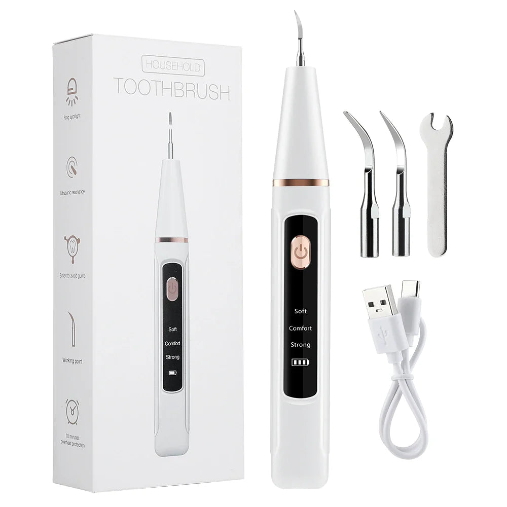 Electric Dental Scaler Ultrasonic For Teeth Whiting Sonic Teeth Cleaner Stone Removal Tartar Stain Calculus Remover with LED