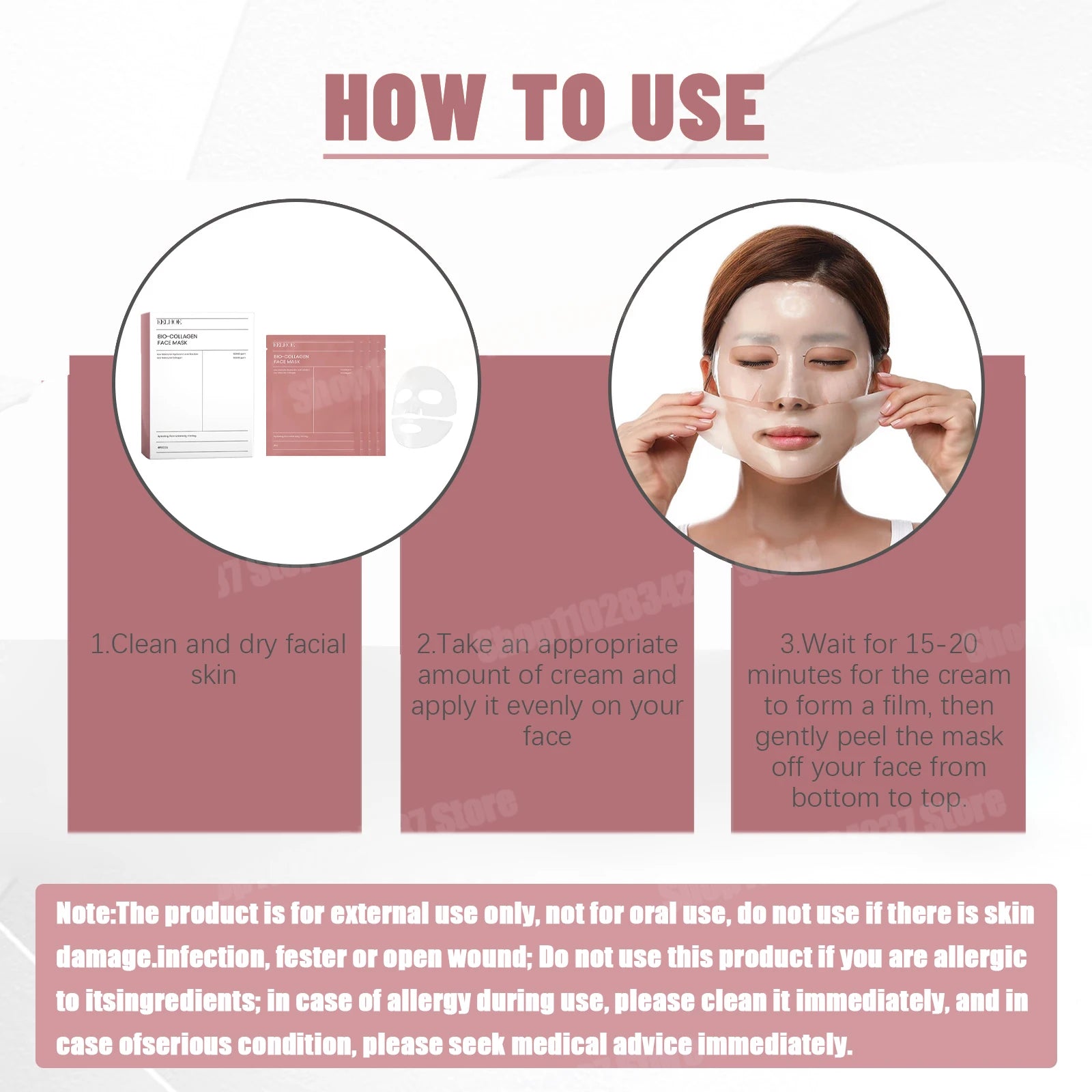 Bio Collagen Face Mask Deep Hydrating Overnight Moisturizer Pore Minimizing Refreshing Brightening Unisex Skin Care