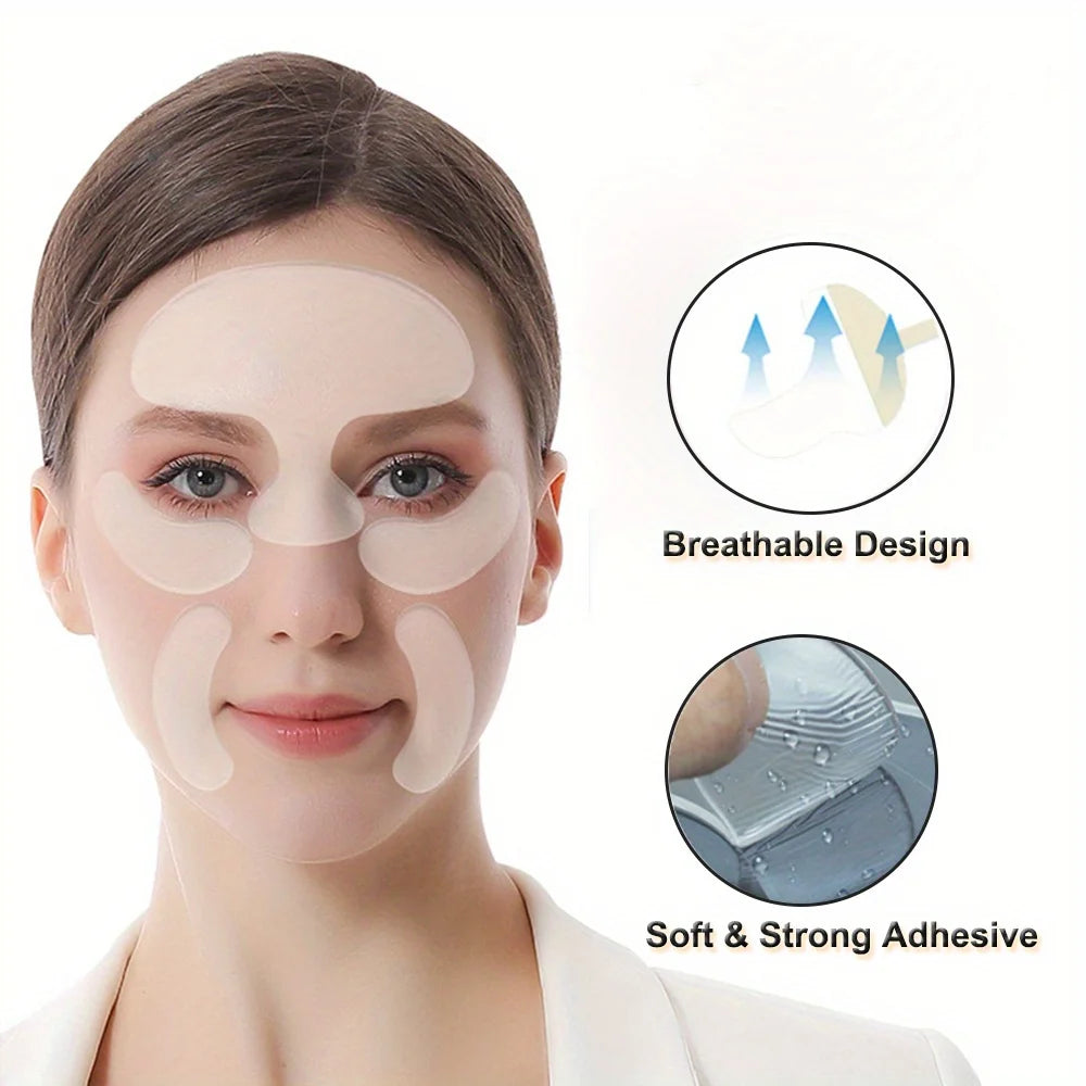 LSHOW Silicone Face Anti-Wrinkle Patches for Women - Reusable Forehead Under-Eye & Smile Line Reducer for Wrinkle Reduction
