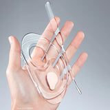 Foldable Acrylic Liquid Foundation Palette with Mixing Cream Rods Spatula & Storage Tray - Cosmetic Makeup Tool Kit Set