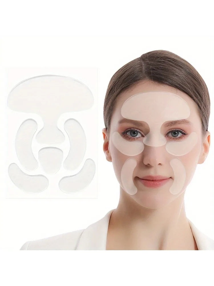 LSHOW Silicone Face Anti-Wrinkle Patches for Women - Reusable Forehead Under-Eye & Smile Line Reducer for Wrinkle Reduction