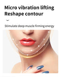LED Photon Therapy Facial Vibration Massager Slimming Lifting Device Heated Double Chin Face V Lifter Rechargeable Beauty Tool