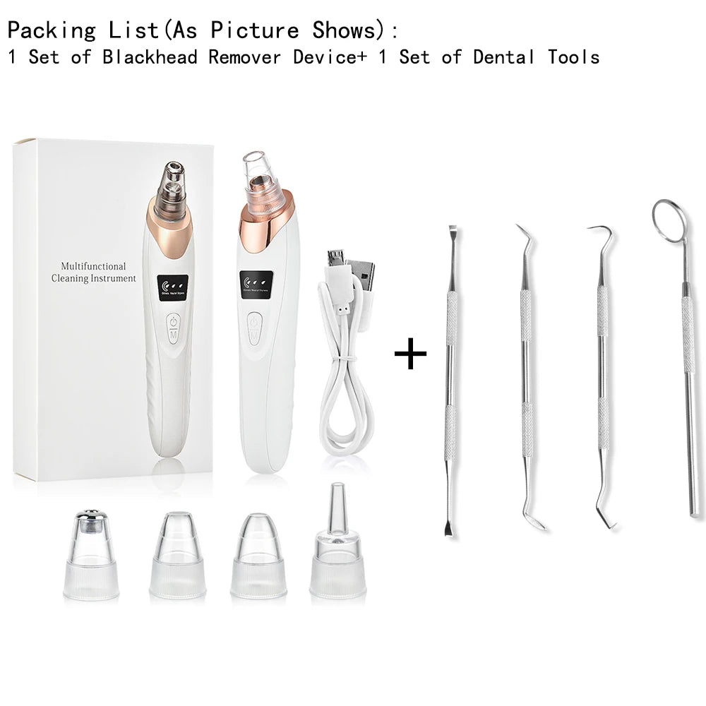 Blackhead Remover Vacuum Suction USB Rechargeable Facial Pore Cleaner Comedone Spot Acne Pimple Black Head Extractor Care Tools (Copy)
