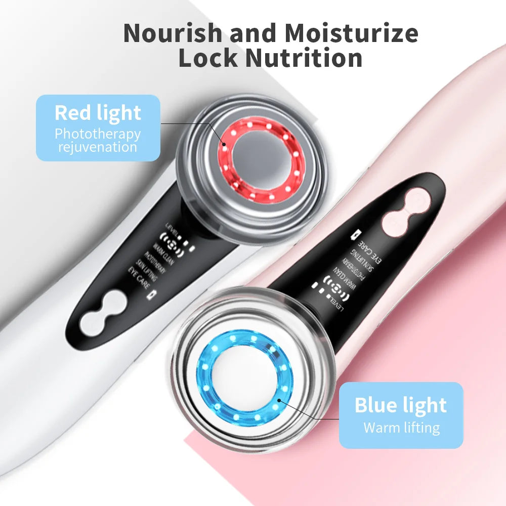 EMS Micro Current Facial Lifting Device LED Skin Rejuvenation Wrinkle Remover Anti-Aging Vibration Beauty Care USB Charging