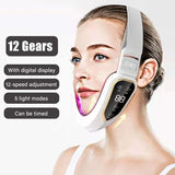 LED Photon Therapy Facial Vibration Massager Slimming Lifting Device Heated Double Chin Face V Lifter Rechargeable Beauty Tool