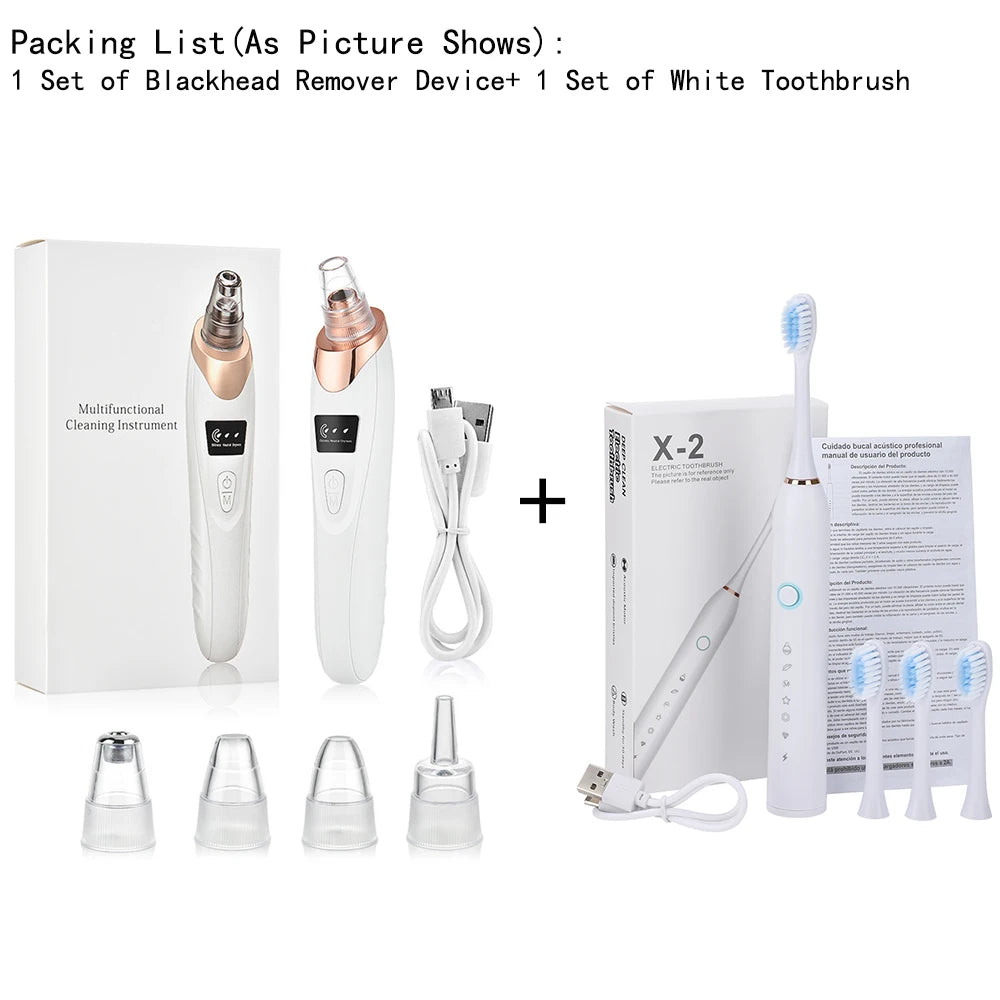 Blackhead Remover Vacuum Suction USB Rechargeable Facial Pore Cleaner Comedone Spot Acne Pimple Black Head Extractor Care Tools (Copy)