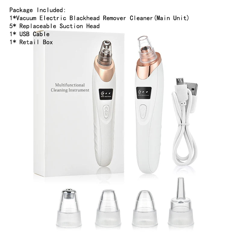 Blackhead Remover Vacuum Suction USB Rechargeable Facial Pore Cleaner Comedone Spot Acne Pimple Black Head Extractor Care Tools (Copy)