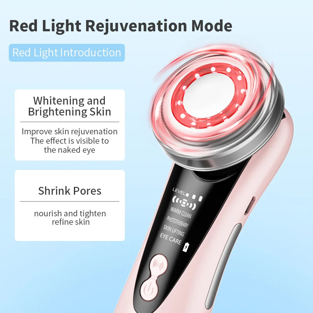 EMS Micro Current Facial Lifting Device LED Skin Rejuvenation Wrinkle Remover Anti-Aging Vibration Beauty Care USB Charging